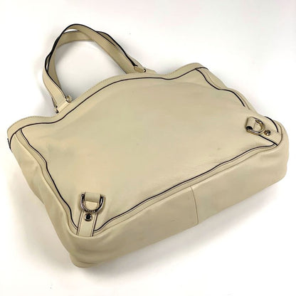 Gucci Logo Tote Abbey Signature Leather White