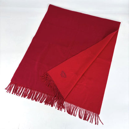 Hermes Logo Shawl Muffler Serie Shawl Cashmere Red Scarf