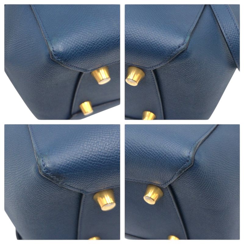 Celine Flap Belt Bag Mini Blue Leather