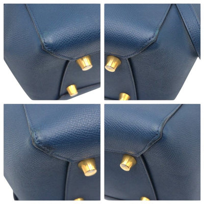 Celine Flap Belt Bag Mini Blue Leather