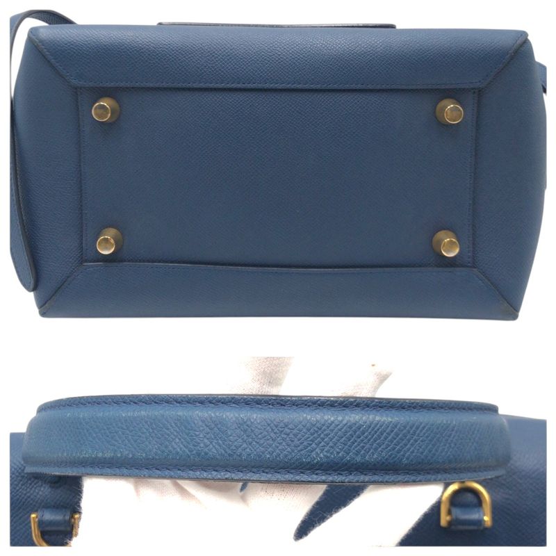 Celine Flap Belt Bag Mini Blue Leather