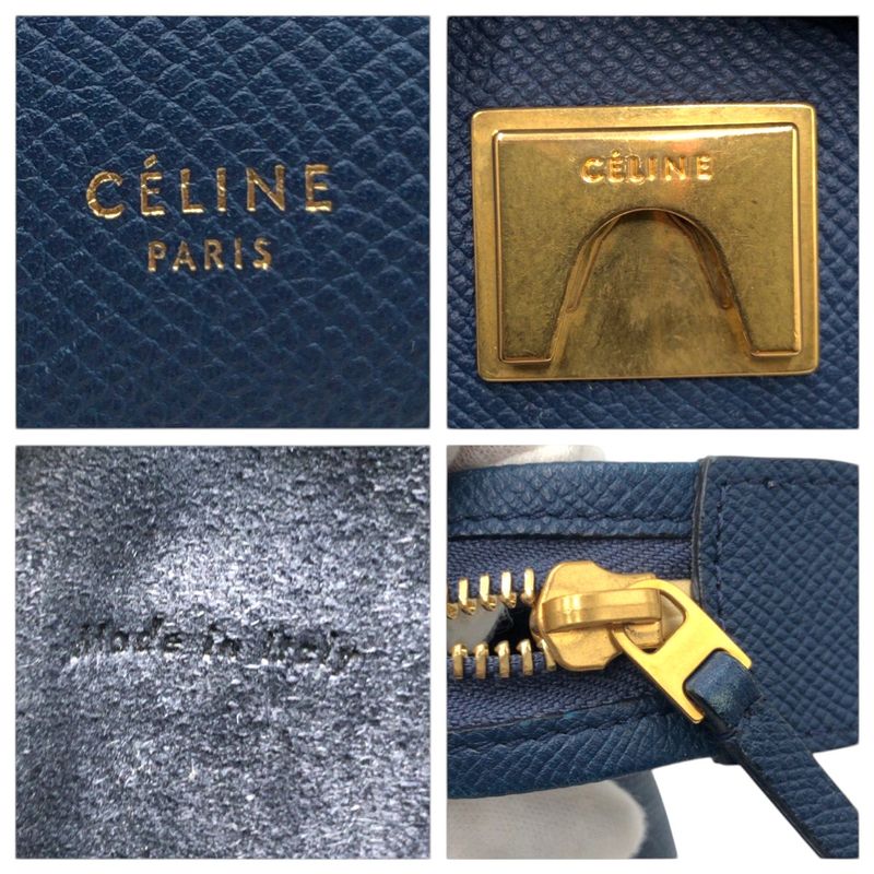 Celine Flap Belt Bag Mini Blue Leather