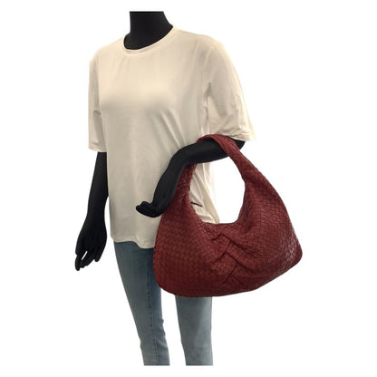 Bottega Veneta Intrecciato Hobo Wine Red Bold Gold Leather