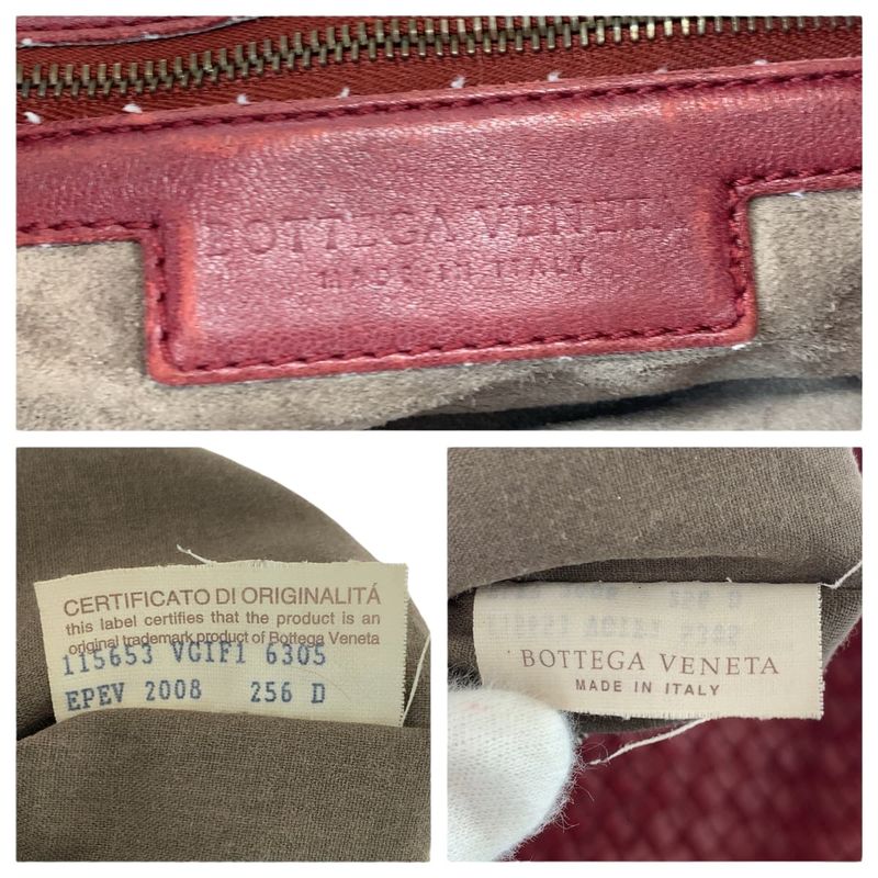 Bottega Veneta Intrecciato Hobo Wine Red Bold Gold Leather