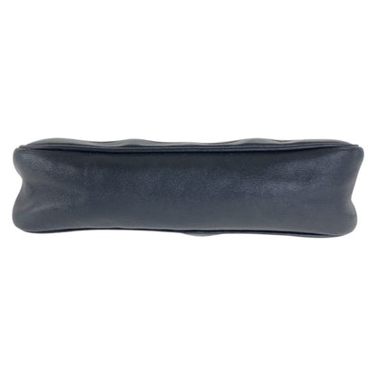 Gucci Black Beige Silver Canvas Leather Handbag Pouch