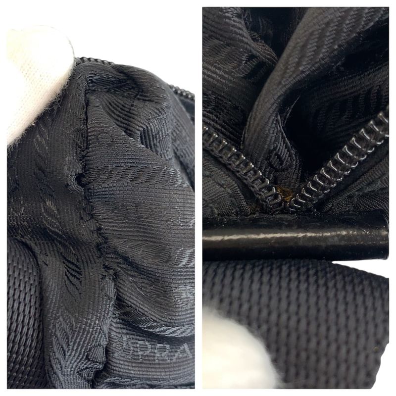 Prada Tessuto Black Silver Nylon Shoulder Bag