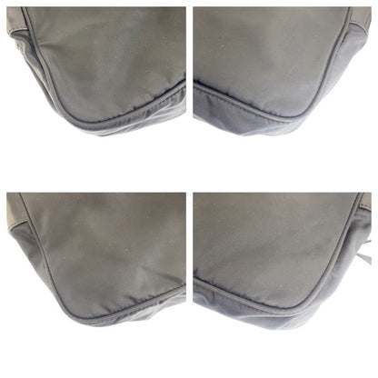 Prada Tessuto Black Silver Nylon Shoulder Bag