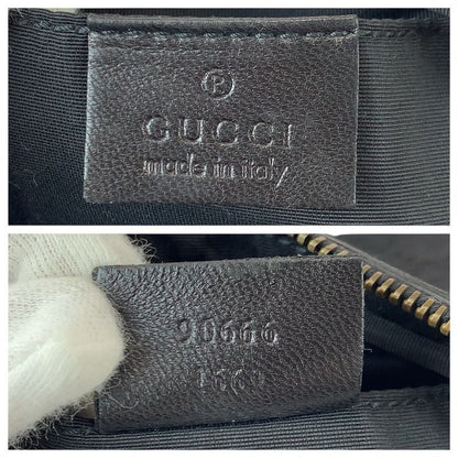 Gucci Black Gold GG Canvas Leather Shoulder Bag Mini