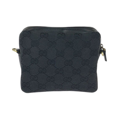 Gucci Black Gold GG Canvas Leather Shoulder Bag Mini
