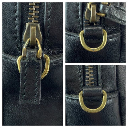 Gucci Black Gold GG Canvas Leather Shoulder Bag Mini