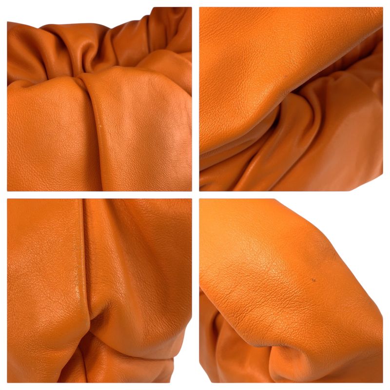 Bottega Veneta the Shoulder Pouch Orange Leather Hobo