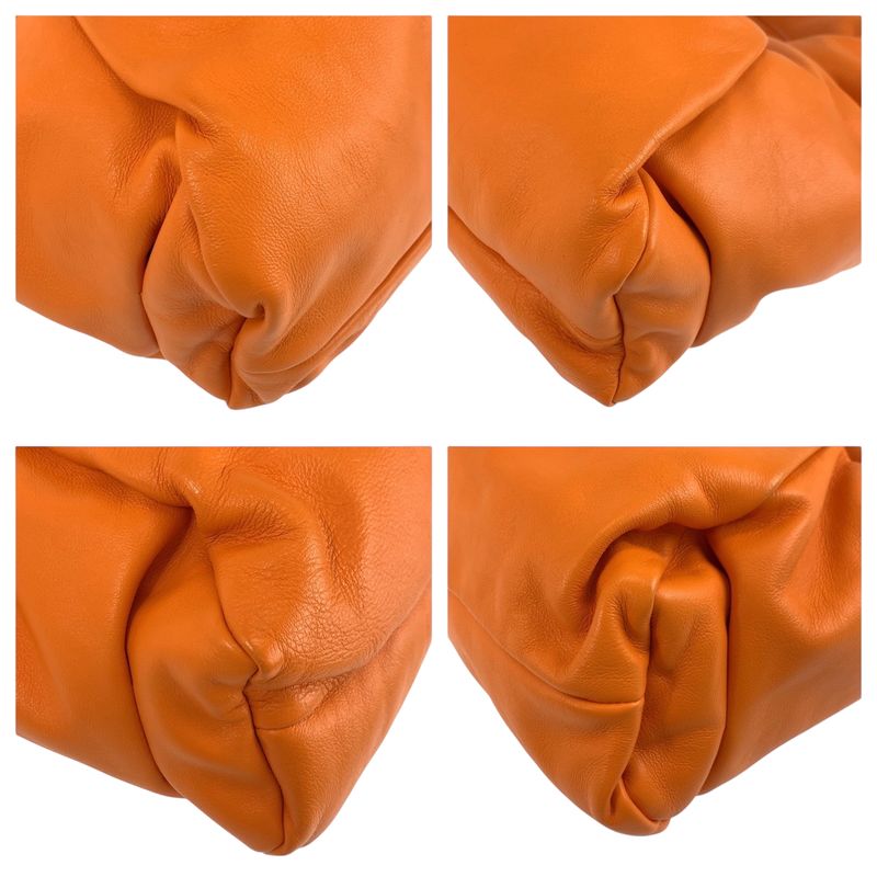 Bottega Veneta the Shoulder Pouch Orange Leather Hobo
