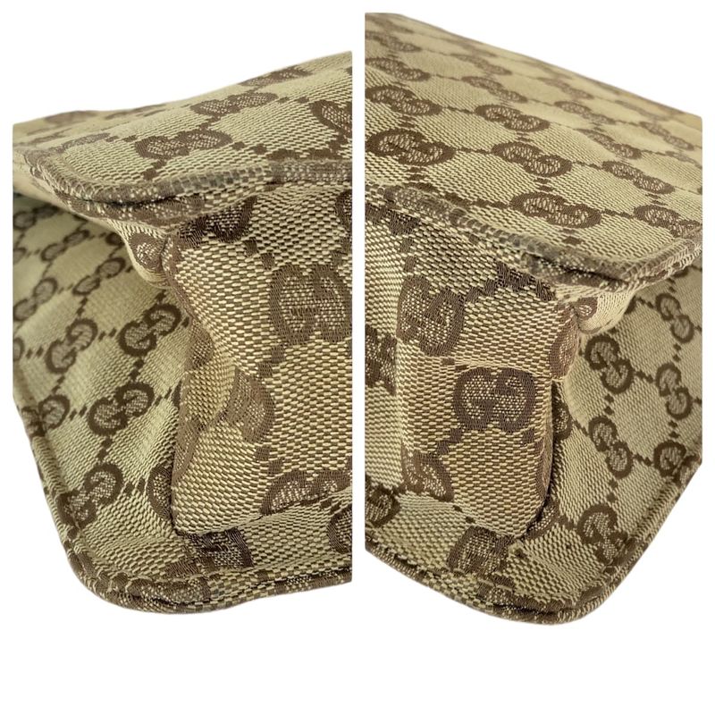 Gucci Eclipse Brown Silver GG Canvas Shoulder Bag