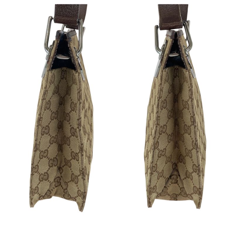Gucci Eclipse Brown Silver GG Canvas Shoulder Bag