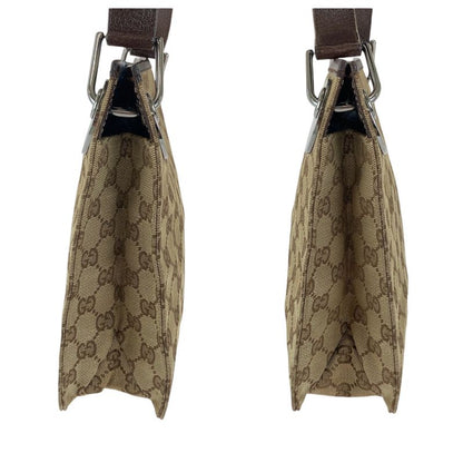 Gucci Eclipse Brown Silver GG Canvas Shoulder Bag