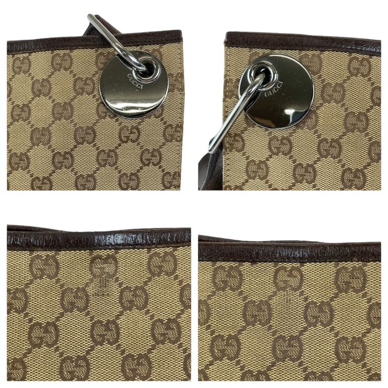Gucci Eclipse Brown Silver GG Canvas Shoulder Bag