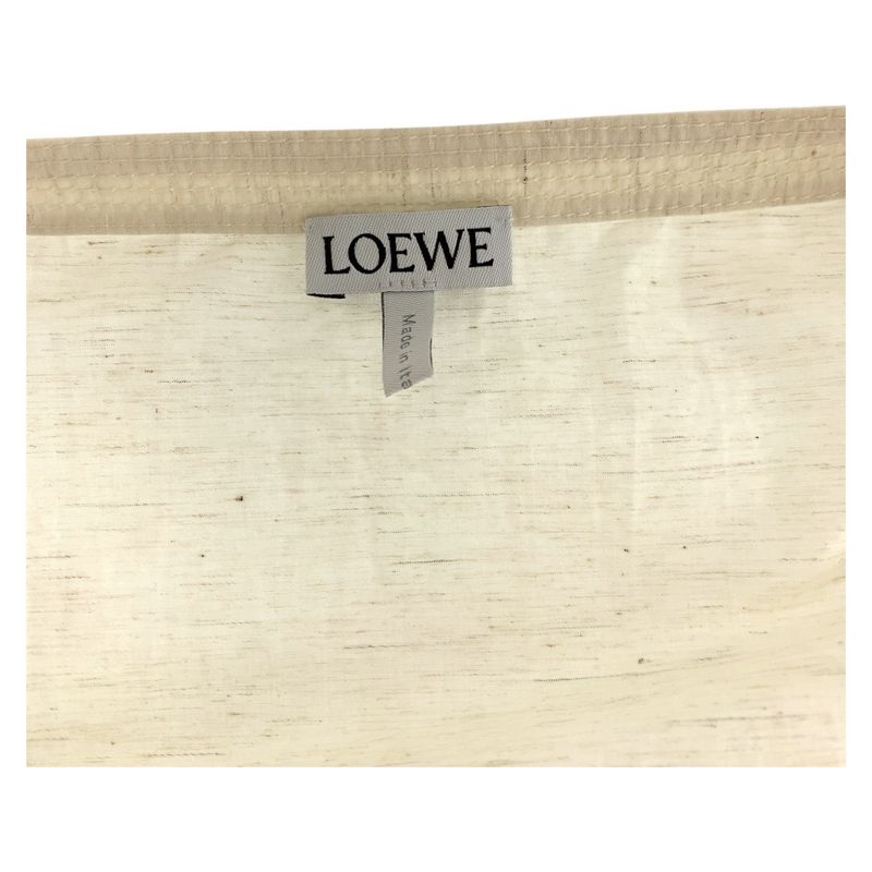 Loewe Puff Sleeve 36 Ivory Gray Cotton Blouse Long