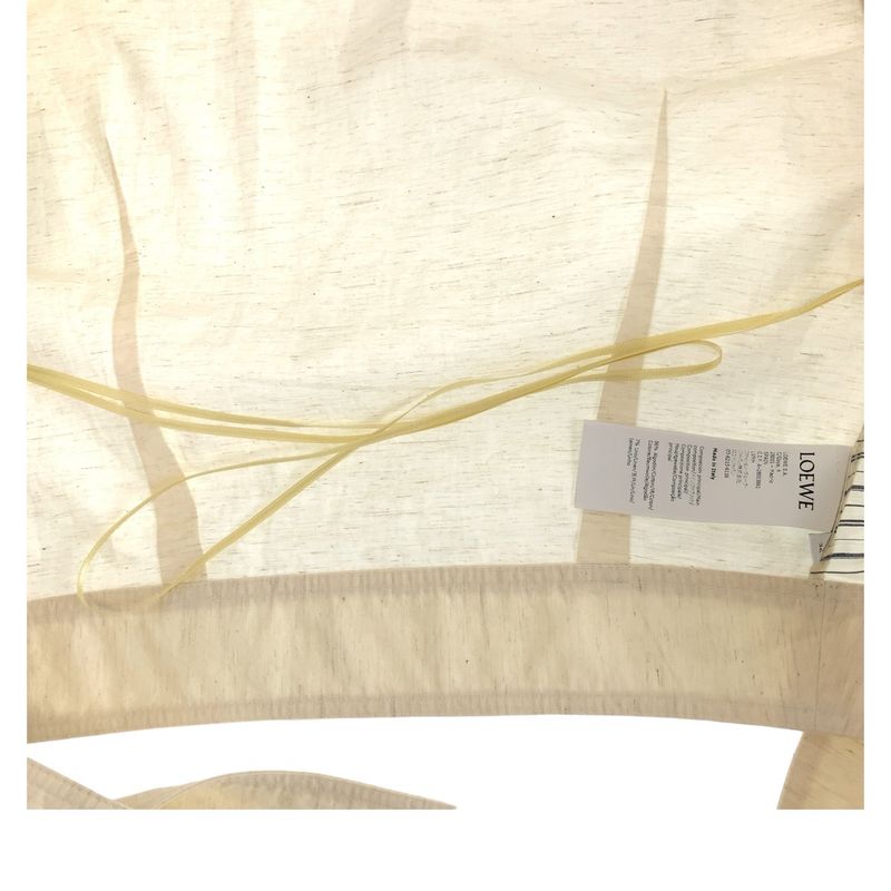 Loewe Puff Sleeve 36 Ivory Gray Cotton Blouse Long