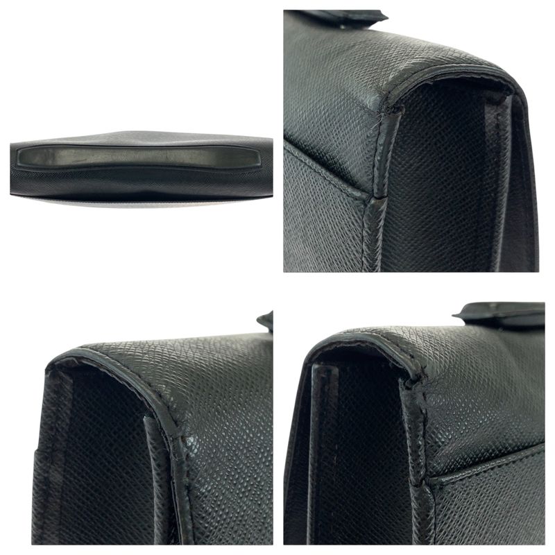 Louis Vuitton Taiga Angara Ardoise Black Taiga Business Bag Handbag