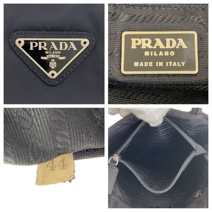 Prada Tessuto Black Silver Nylon Tote