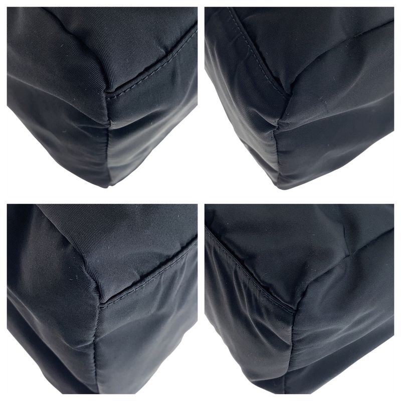 Prada Tessuto Black Silver Nylon Tote