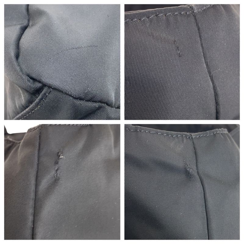 Prada Tessuto Black Silver Nylon Tote