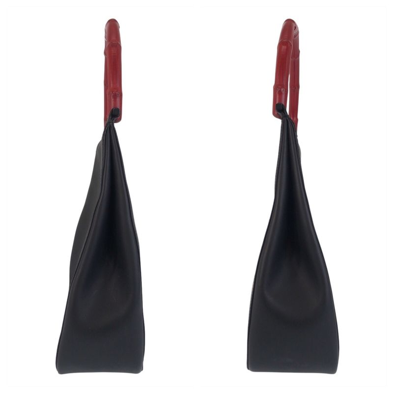 Gucci Bamboo Black Red Leather Bamboo 001 Shoulder Bag Hobo