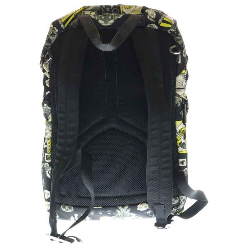 Prada Comic Nylon Backpack Black Yellow