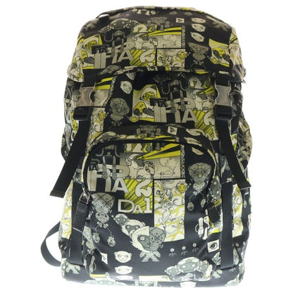Prada Comic Nylon Backpack Black Yellow