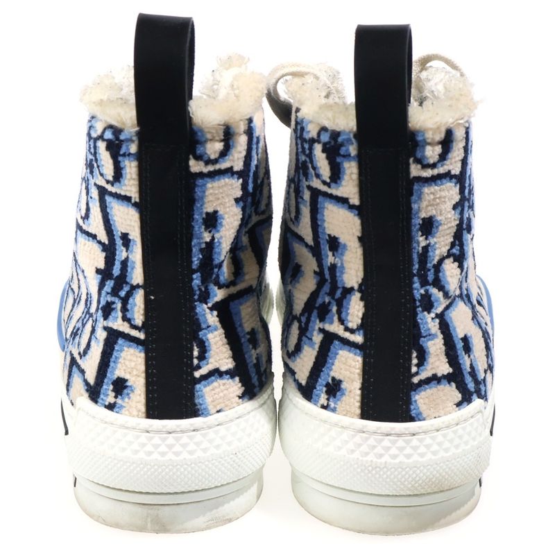 Dior High Top Tapestry Oak Bree Allover Pattern High Cut Sneakers Beige