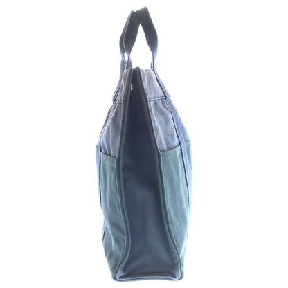 Hermes Fourre Tout Bicolor Canvas Tote Navy