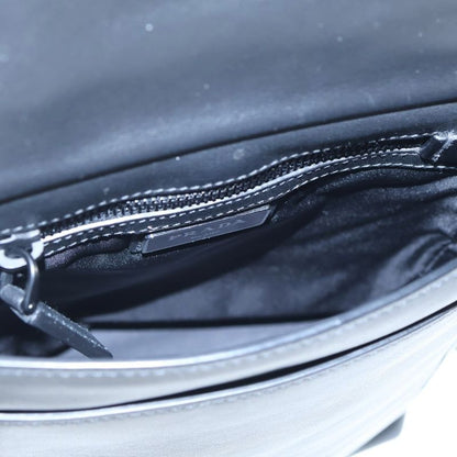 Prada Tessuto Soft Tessuto Triangle Logo Leather Shoulder Bag Black