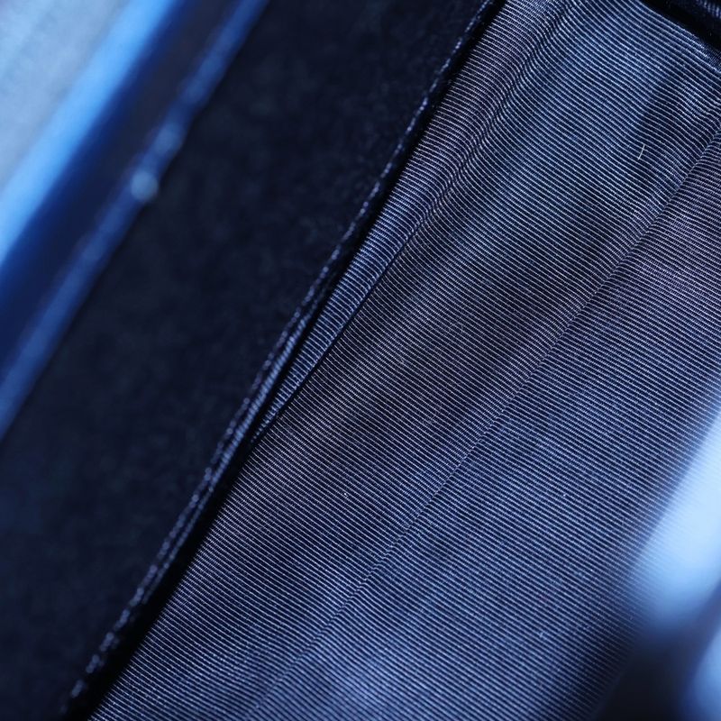 Versace Gianni Ribbon Handle Leather Handbag Blue