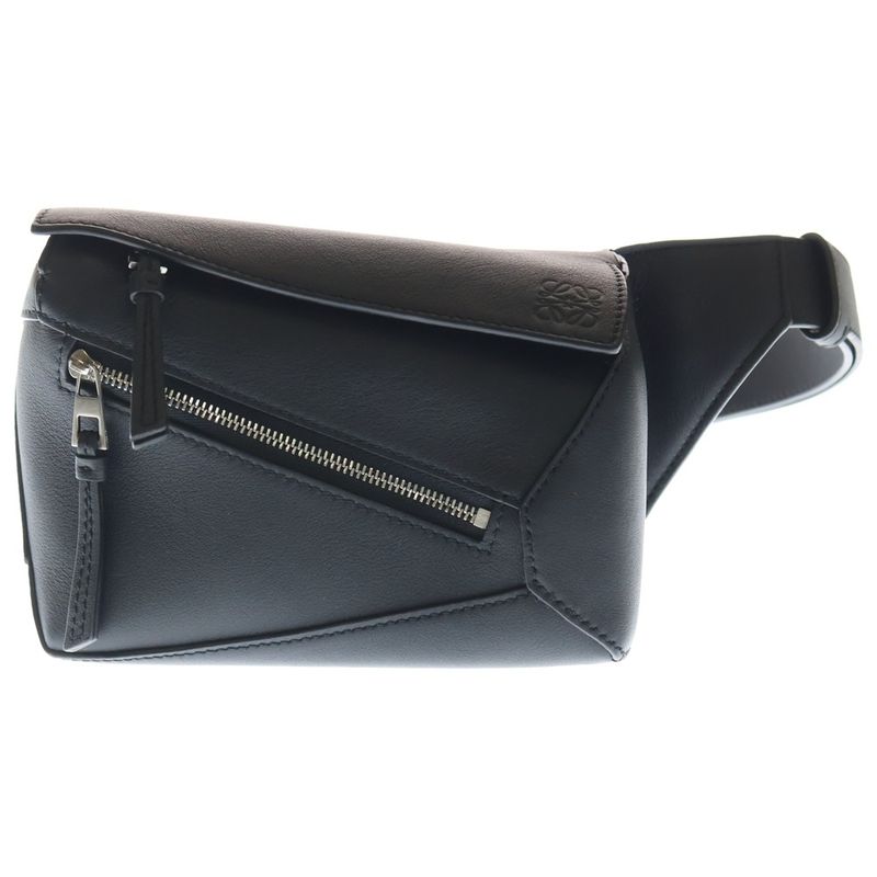 Loewe Puzzle Edge Small Bumbag Leather Waist Bag Black