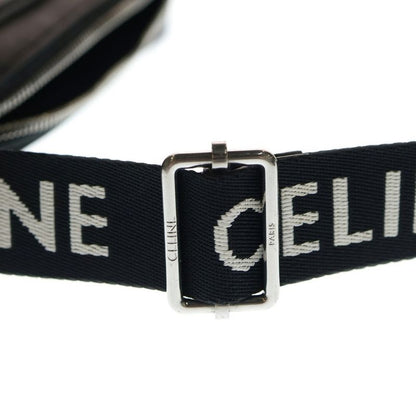 Celine Triomphe Canvas Shoulder Bag Black Brown