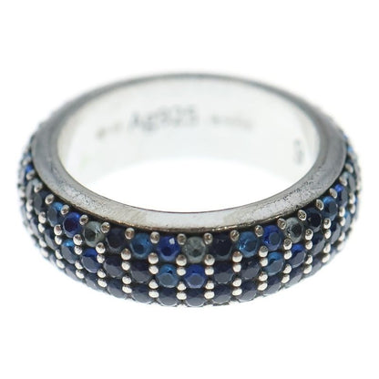Loewe Thin Ring Pave Crystal Silver Blue