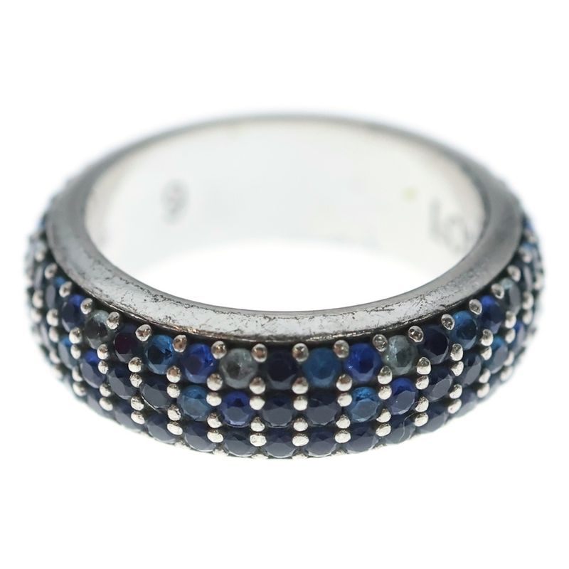 Loewe Thin Ring Pave Crystal Silver Blue