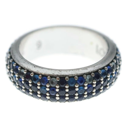 Loewe Thin Ring Pave Crystal Silver Blue