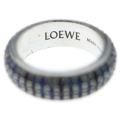 Loewe Thin Ring Pave Crystal Silver Blue