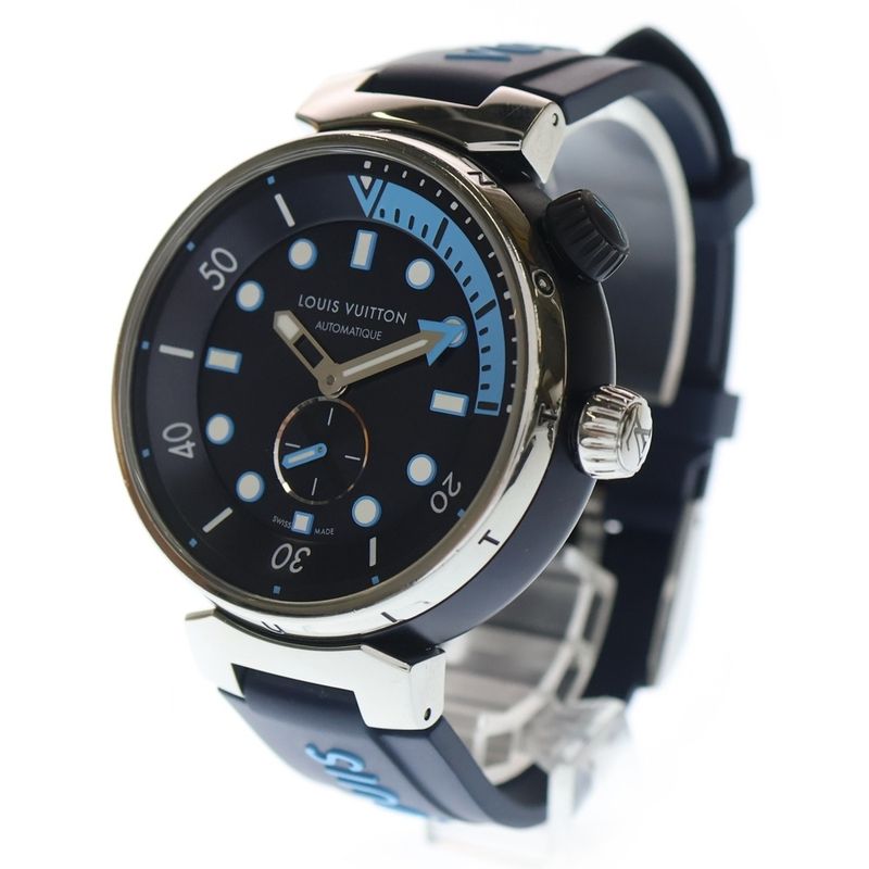 Louis Vuitton Tambour Street Diver Skyline Blue Dial SS Rubber at Automatic