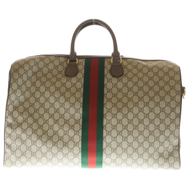 Gucci GG Supreme Sherry Line Boston Bag Brown