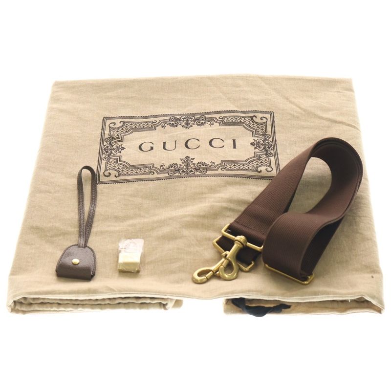 Gucci GG Supreme Sherry Line Boston Bag Brown