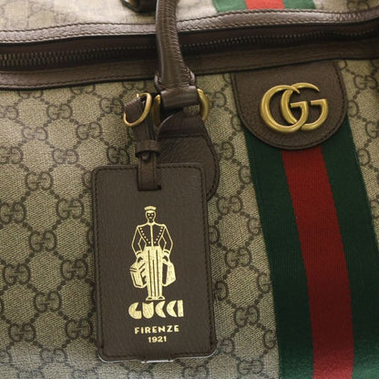 Gucci GG Supreme Sherry Line Boston Bag Brown