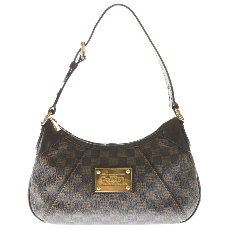 Louis Vuitton Damier Thames PM Leather Shoulder Bag Brown