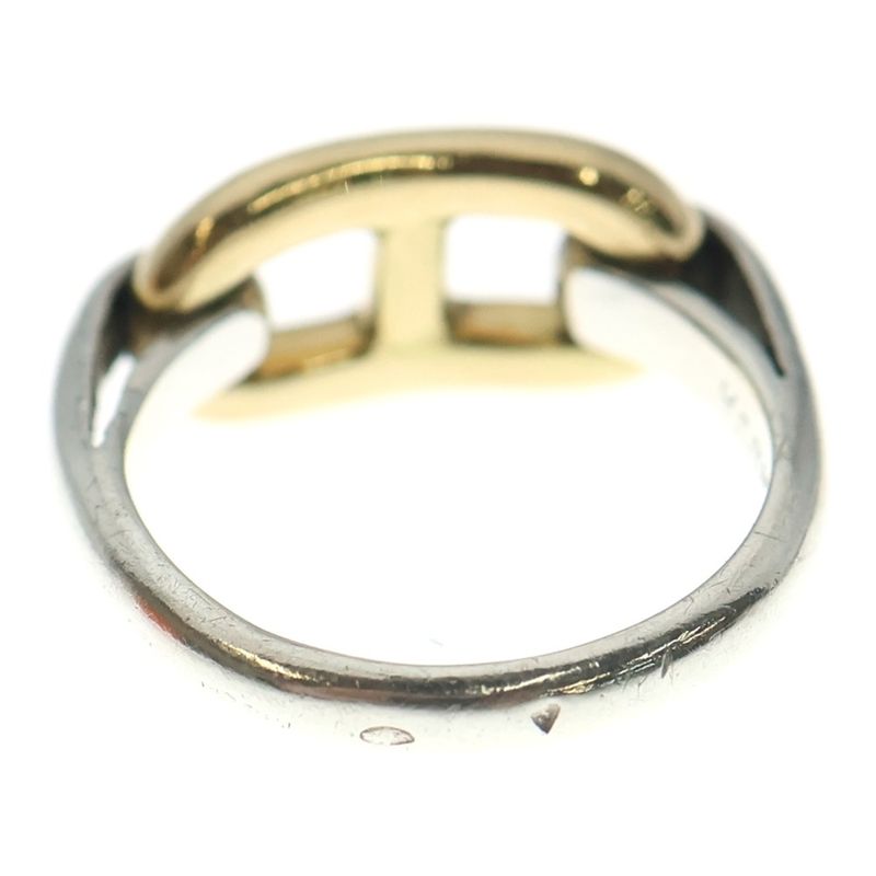 Hermes Vintage Chaine D'ancre Ring Silver Gold