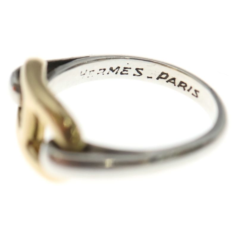 Hermes Vintage Chaine D'ancre Ring Silver Gold