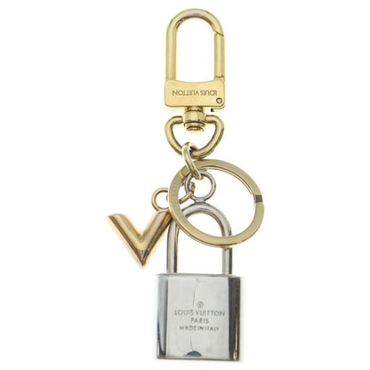 Louis Vuitton Carre Ido Padlock Key Holder Charm Silver Gold