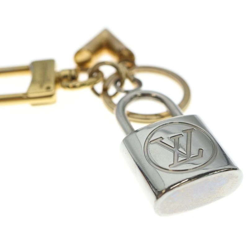 Louis Vuitton Carre Ido Padlock Key Holder Charm Silver Gold