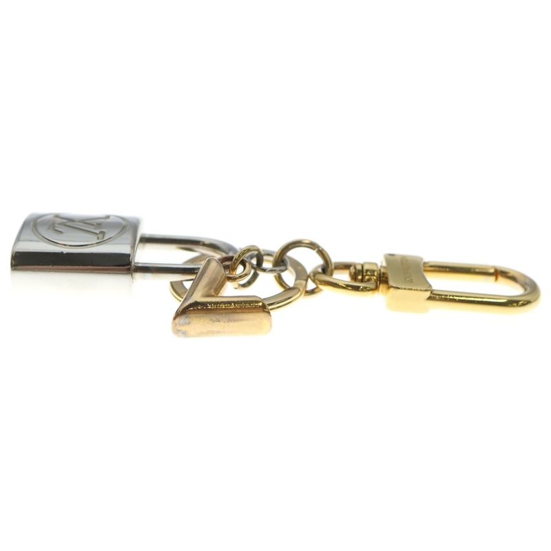 Louis Vuitton Carre Ido Padlock Key Holder Charm Silver Gold