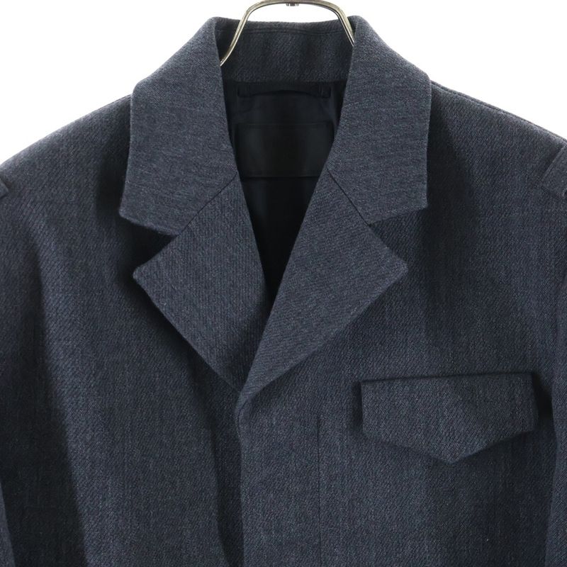 Prada Triangle Logo Wool Jacket Terrace Gray